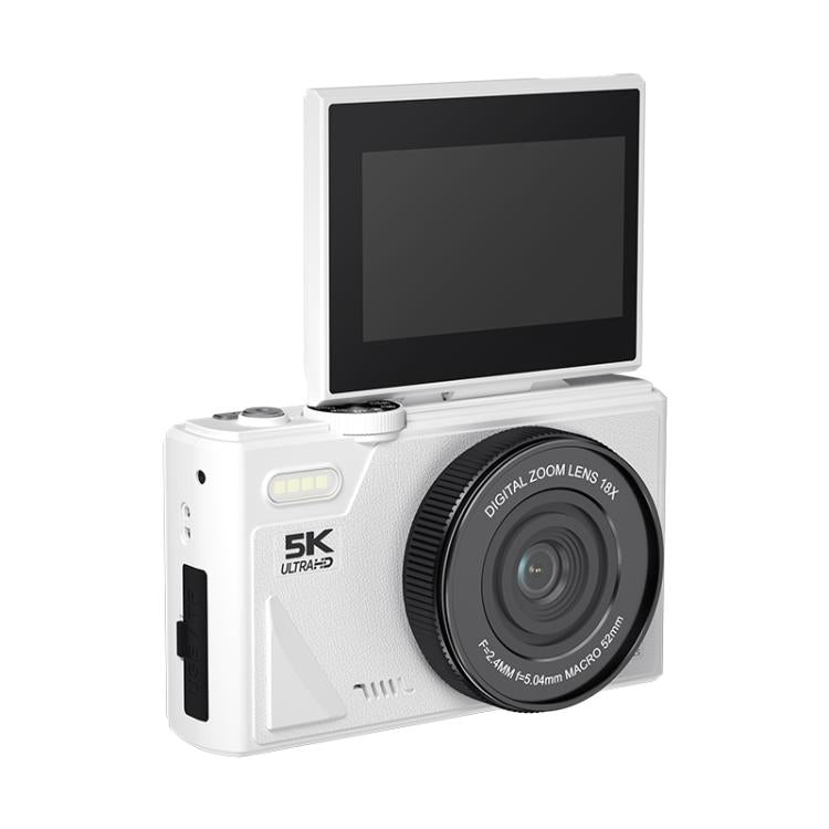 W1 5K HD Digital Camera 75MP 18X Digital Zoom WiFi Video Recorder With Flip Screen, W1 White, W1 Black