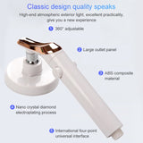 Universal Pressurized One-touch Water Stop Hand Shower Head, White Color Gold, Silver Color Gold
