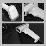 Deli 14880S Commodity Barcode Scanner Supermarket Express Wired Scanner, White, Black