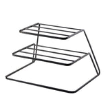 Three-layer Kitchen Dish Storage Rack Cabinet Tiered Shelf, White, Black