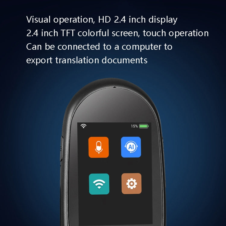 Travel Simultaneous Translator Scanning Recording Intelligent Voice Translator, White, Black