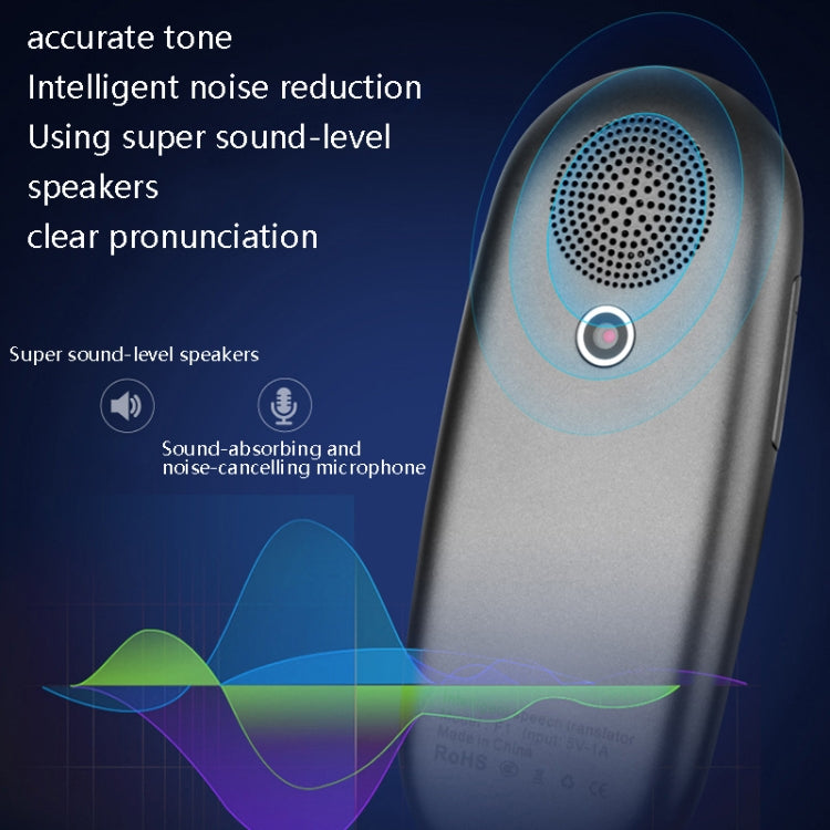 Travel Simultaneous Translator Scanning Recording Intelligent Voice Translator, White, Black