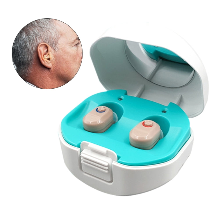 TWS On-Ear Sound Amplifier Hearing Aid with Charging Compartment, White, Black, Skin Color Skin Color Skin Color
