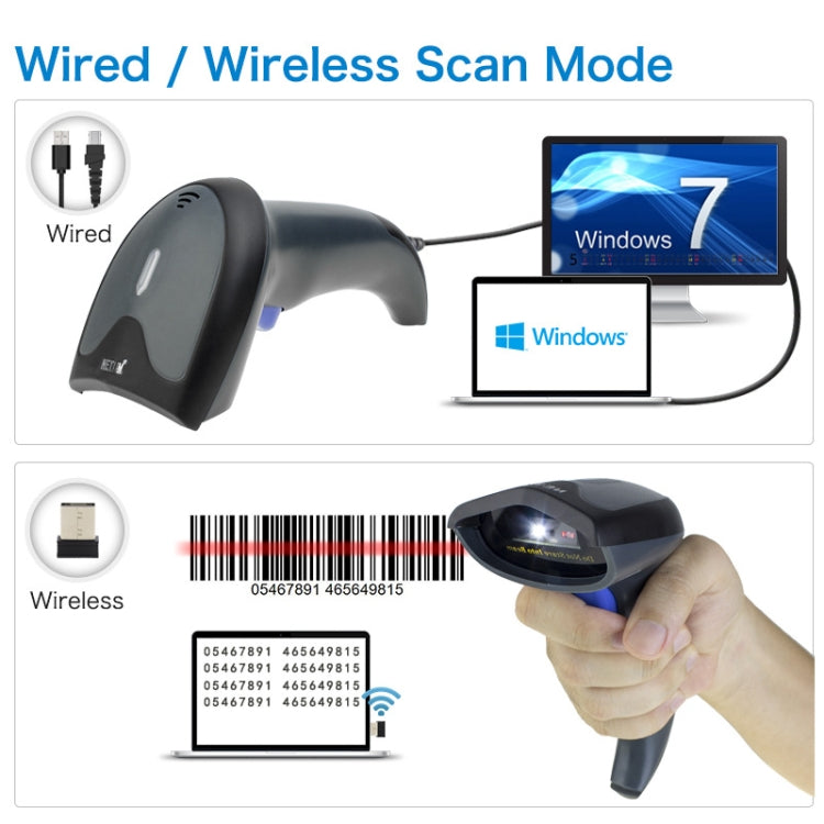 NETUM High-Precision Barcode QR Code Scanner, Model: Wireless, Wired, Wireless, Bluetooth + 2.4G + Wired