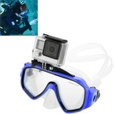 Water Sports Diving Equipment Diving Mask Swimming Glasses with Mount for GoPro, Insta360, DJI and Other Action Cameras, with Mount with Mount Blue