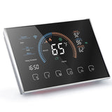 BHP-8000-WIFI-SS 3H2C Smart Home Heat Pump Round Room Brushed Mirror Housing Thermostat with WiFi, AC 24V, with WiFi