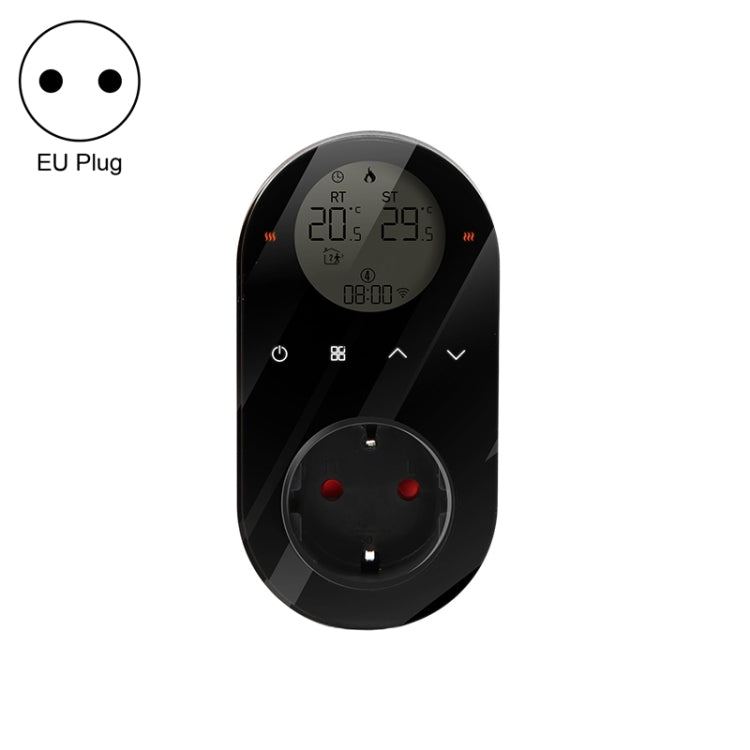 Plug-in LCD Thermostat, EU Plug, With WiFi, Without WiFi With WiFi Black
