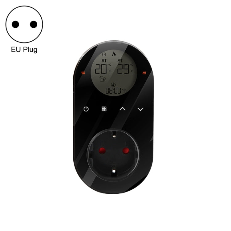 Plug-in LCD Thermostat, EU Plug, With WiFi, Without WiFi Without WiFi Black
