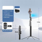 Q530TK Portable Metal Phone Stand Selfie Stick Expandable Auto Face Tracking Tripod, without Fill Light