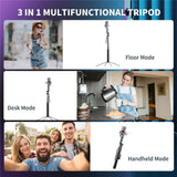 Q530TK Portable Metal Phone Stand Selfie Stick Expandable Auto Face Tracking Tripod, without Fill Light