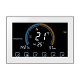 BHT-8000-GA Control Water Heating Energy-saving and Environmentally-friendly Smart Home Negative Display LCD Screen Round Room Thermostat without WiFi, without WiFi without WiFi White