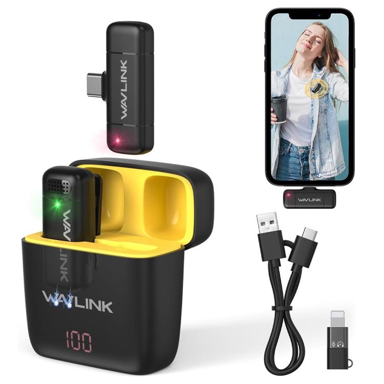 WAVLINK WS-WAJ606C1 Lavalier Noise Reduction Wireless Microphone with 8 Pin RX Receiver, WS-WAJ606C1 WS-WAJ606C1