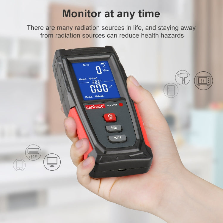 WT3121 Electromagnetic Radiation Tester Household Appliances Radiation Detector Electromagnetic Radiation Meter, WT3121