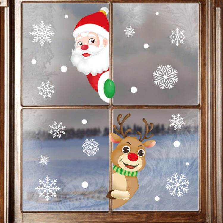 1set Christmas Window Grille Sticker Santa Claus Elk Glass Window Decoration, XC008, XC009, BQ027