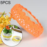 5 PCS Cotton Lace Fabric White Crochet Lace Roll Ribbon Knit Adhesive Tape Sticker Craft Decoration Stationery Supplies
