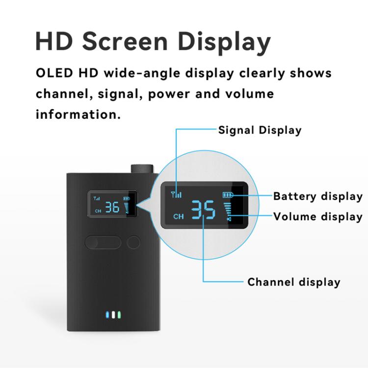 2.4G Wireless Office Conference Tour Guide Explainer One-Way One-To-Many Explainer Microphone, YWI22 Transmitter, YWI22 Receiver