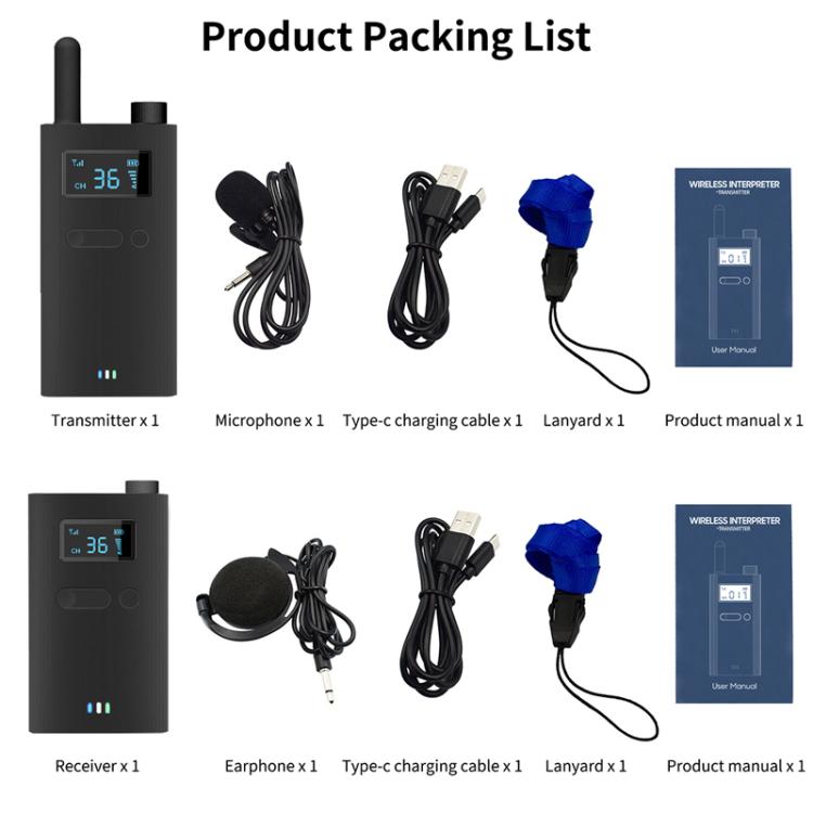 2.4G Wireless Office Conference Tour Guide Explainer One-Way One-To-Many Explainer Microphone, YWI22 Transmitter, YWI22 Receiver