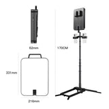 1.7m 14-Inch Suitcase Integrated Design Fill Light Foldable 3500-6000K Full-Screen Live Photography Video Light, YY-3
