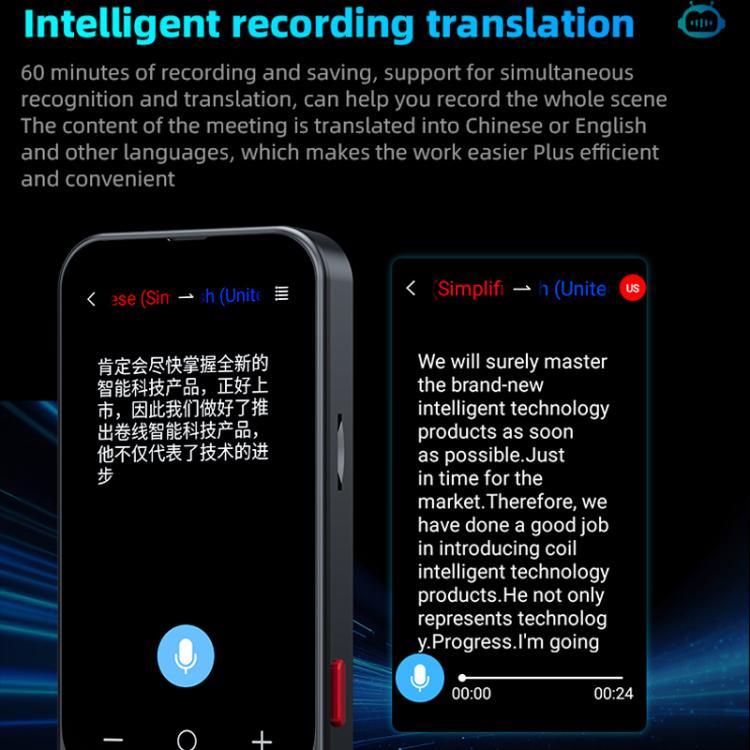 3.1-inch Screen Multilanguage AI Translator Device 139 Online/17 Offline Languages, Real-Time Voice/Photo/Text Translation, Z15W