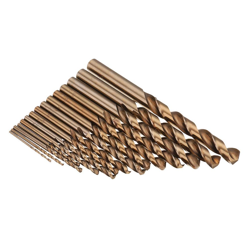 Drillpro 15pcs 1.5-10mm HSS M35 Cobalt Twist Drill Bit for Metal Stainless Steel Aluminium Copper - My Store