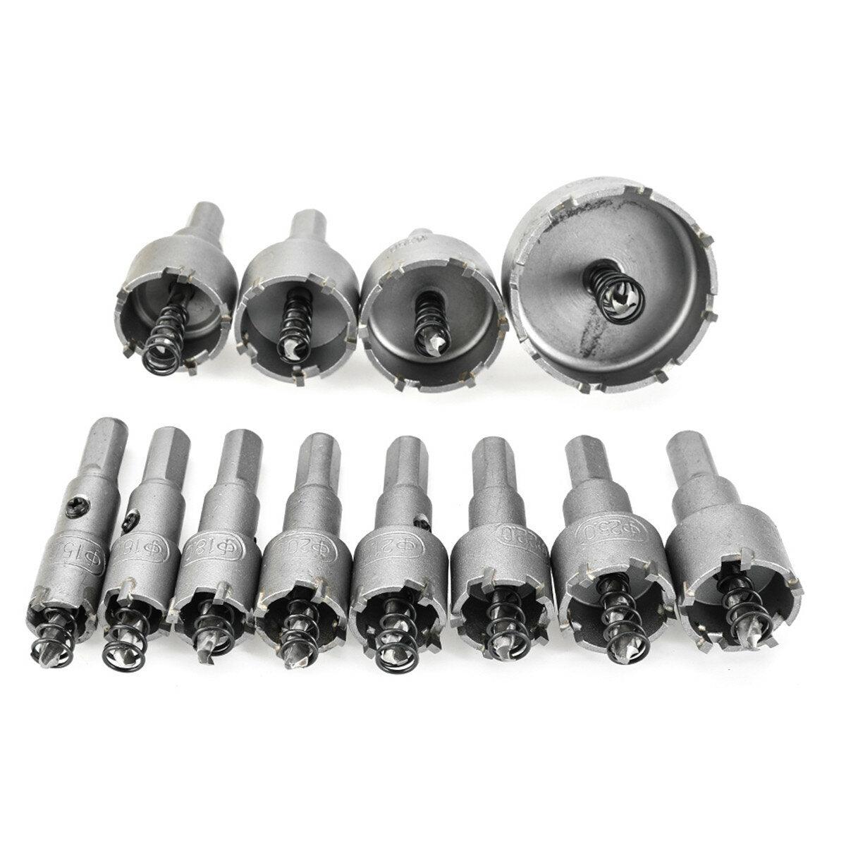 Drillpro 12pcs 15mm-50mm Hole Saw Cutter Alloy Drill Bit Set for Wood Metal Cutting - My Store