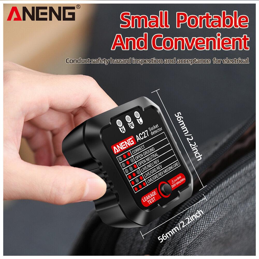 ANENG AC27 Smart Socket Tester EU/US Plug Polarity Phase Check Voltage Detector Test Electroscope Meter Circuit Breaker Finders - My Store