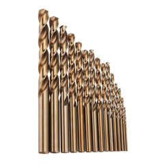 Drillpro 15pcs 1.5-10mm HSS M35 Cobalt Twist Drill Bit for Metal Stainless Steel Aluminium Copper - My Store