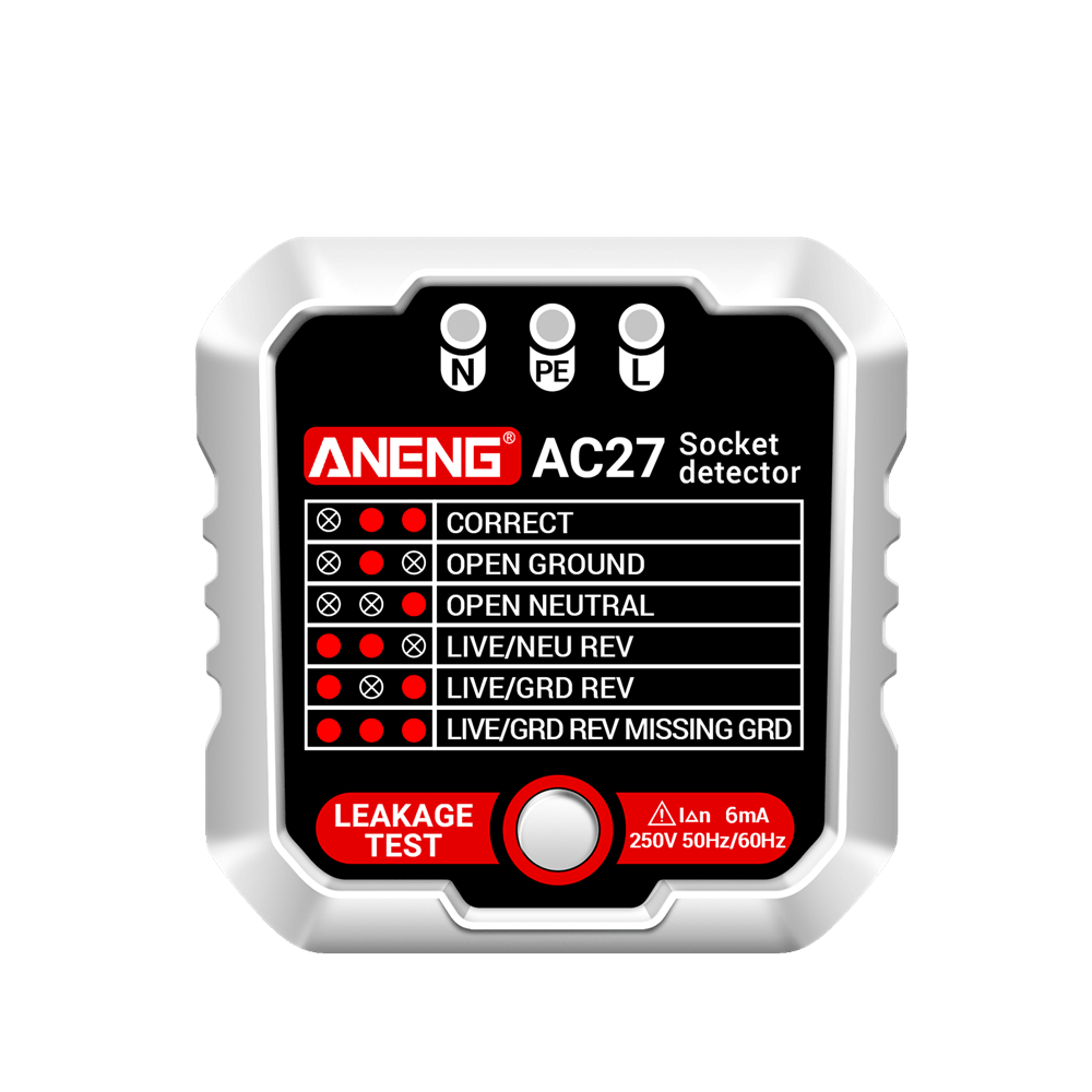 ANENG AC27 Smart Socket Tester EU/US Plug Polarity Phase Check Voltage Detector Test Electroscope Meter Circuit Breaker Finders - My Store