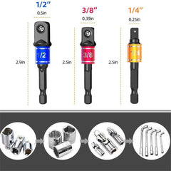 Drillpro 16Pcs/Set Flexible Drill Extension Hex Shank Drill Nut Driver Bit Set Bendable Drill Bit Extension+Universal Socket Adapter+Screwdriver Bit+Right Angle Drill Extension - My Store